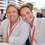 Mitchell Grant Torrens and Leonardo Angelucci at the Monaco Formula One Grand Prix 2024 at the VIP Ports Lounge. Picture, Portia Large - Torrens Luxury Collection