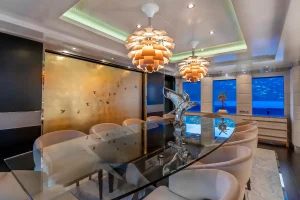 Main deck dining - Scott Free - Yacht for Sale - Torrens Luxury Collection