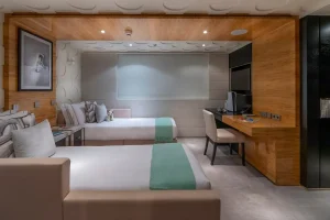 Twin cabin (convertible to seating area when in VIP setup) - Yacht for Sale - Torrens Luxury Collection
