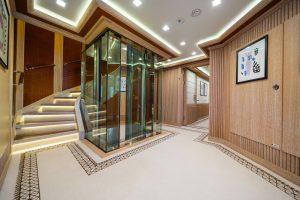 Guest Elevator & Main Deck Accommodation Corridor - AXIOMA Yacht for Sale - Torrens Luxury Collection