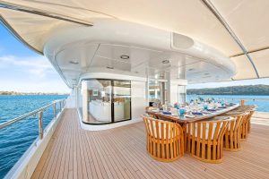 Alfresco Dining Space - OCEANA Oceanfast Yacht for Sale - Torrens Luxury Collection