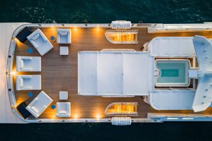 Sundeck with Lounge and Jacuzzi - OCEANA Oceanfast Yacht for Sale - Torrens Luxury Collection