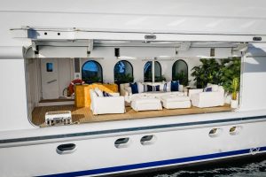 Fold-down Side Balcony - OCEANA Oceanfast Yacht for Sale - Torrens Luxury Collection