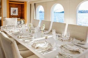 Formal Dining Area - OCEANA Oceanfast Yacht for Sale - Torrens Luxury Collection