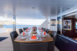 Alfresco Dining Area THE WELLESLEY Oceanco Yacht for Sale - Torrens Luxury Collection