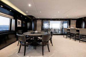 Main Salon Dining Trinity Yachts - CARPE DIEM Yacht for Sale - Torrens Luxury Collection