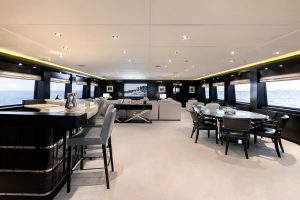 Main Salon Dining Trinity Yachts - CARPE DIEM Yacht for Sale - Torrens Luxury Collection