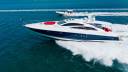 The 92-foot Sunseeker Predator Vanish and the 42-foot SACS Limited Edition Hush.