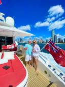 Grant and Mitch enjoying the Gold Coast sunshine aboard Vamish.